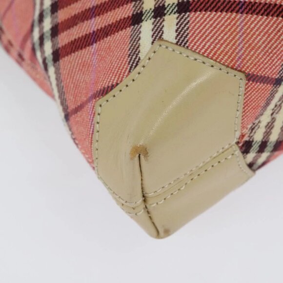 BURBERRY Nova Check Blue Label Shoulder Bag Canvas Leather Pink Auth 137567 - Picture 4 of 16